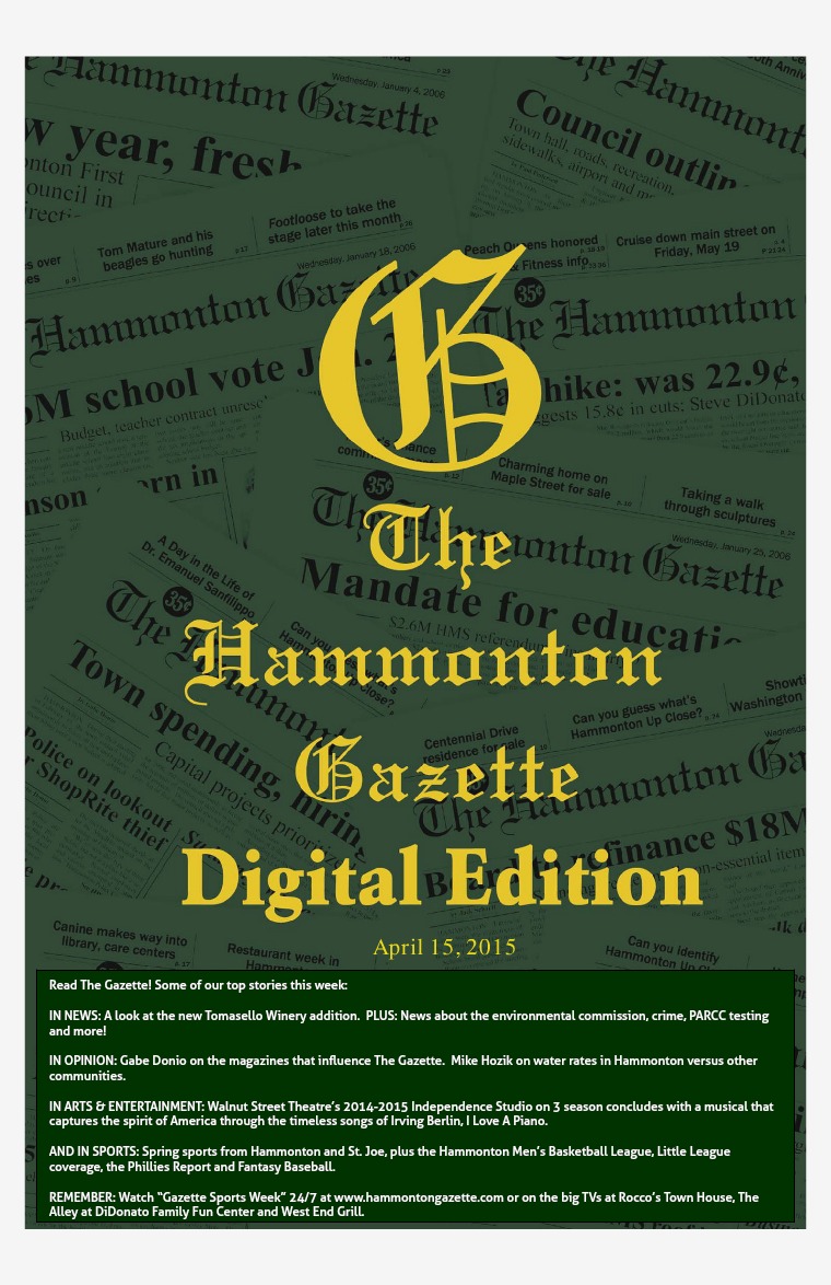 The Hammonton Gazette 04/15/15 Edition