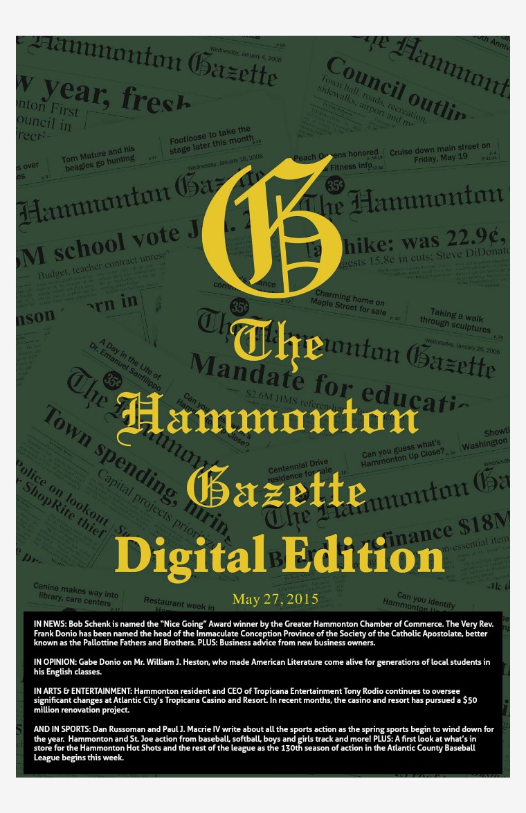 The Hammonton Gazette 05/27/15 Edition