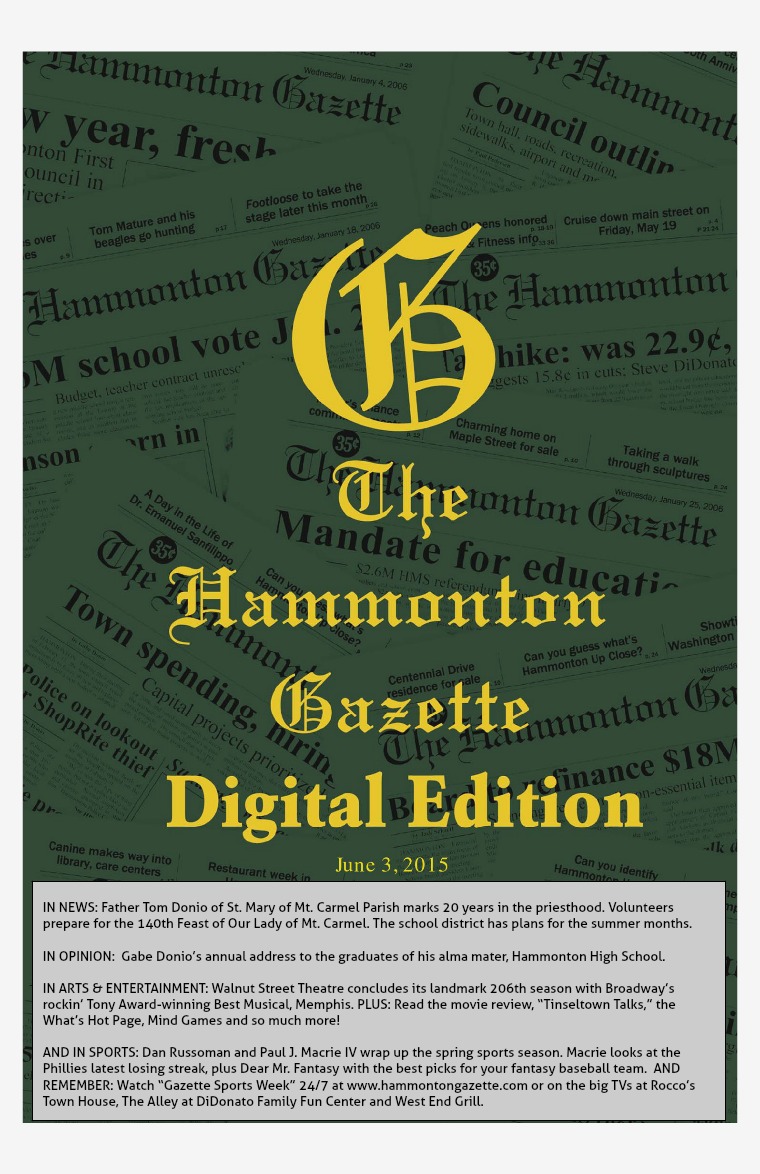 The Hammonton Gazette 06/03/15 Edition