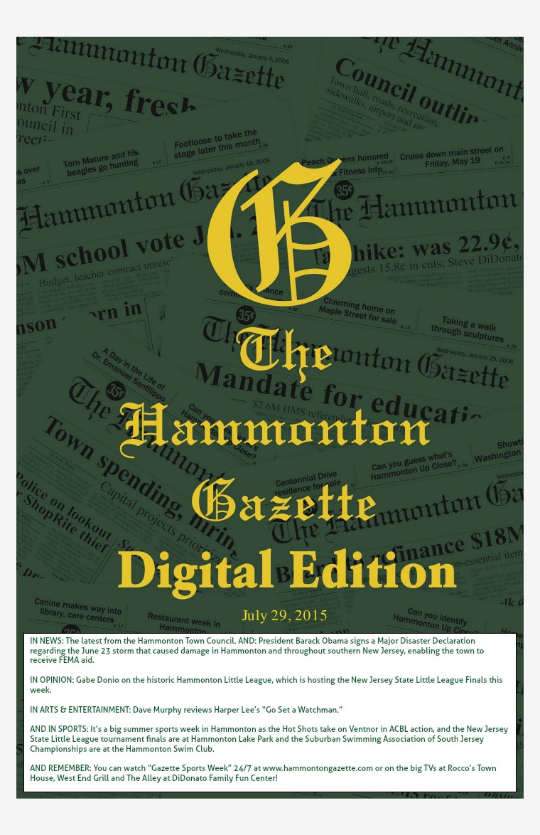 The Hammonton Gazette 07/29/15 Edition