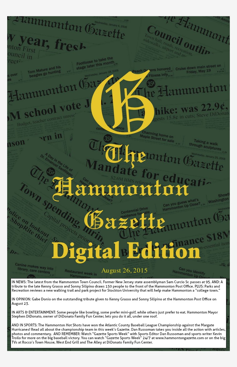 The Hammonton Gazette 08/26/15 Edition
