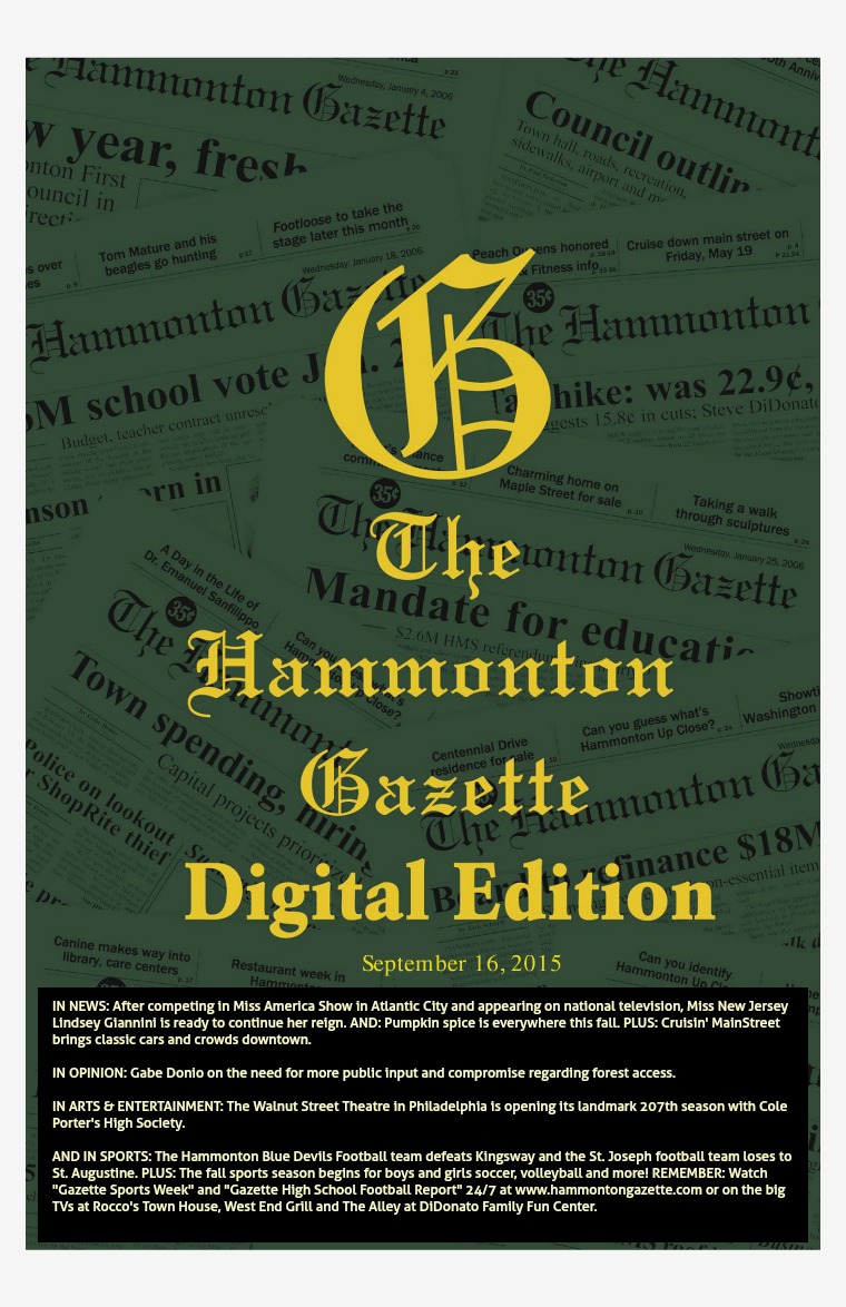 The Hammonton Gazette 09/16/15 Edition