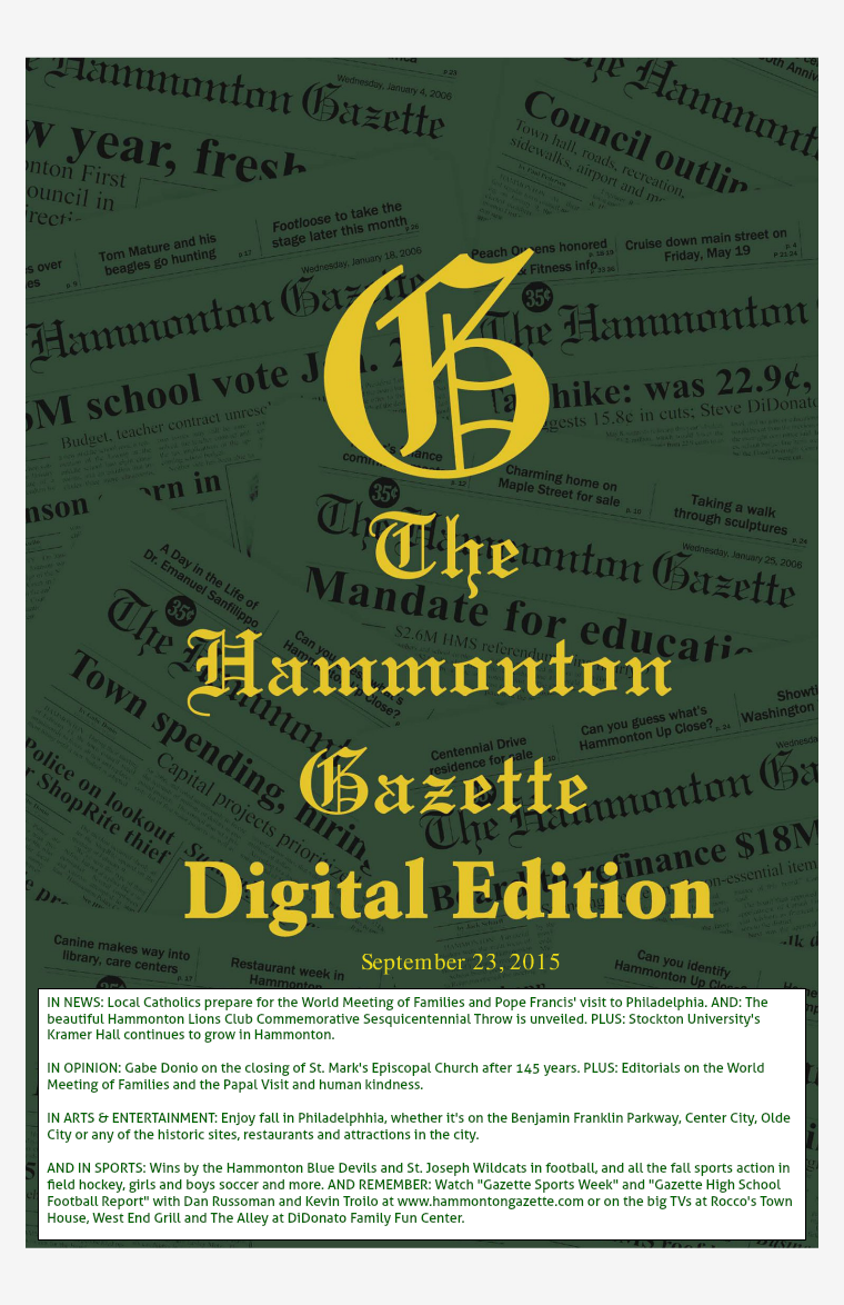 The Hammonton Gazette 09/23/15 Edition