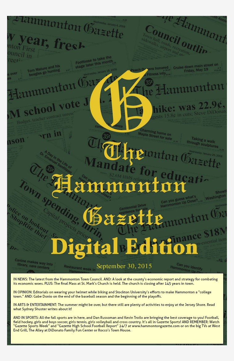 The Hammonton Gazette 09/30/15 Edition