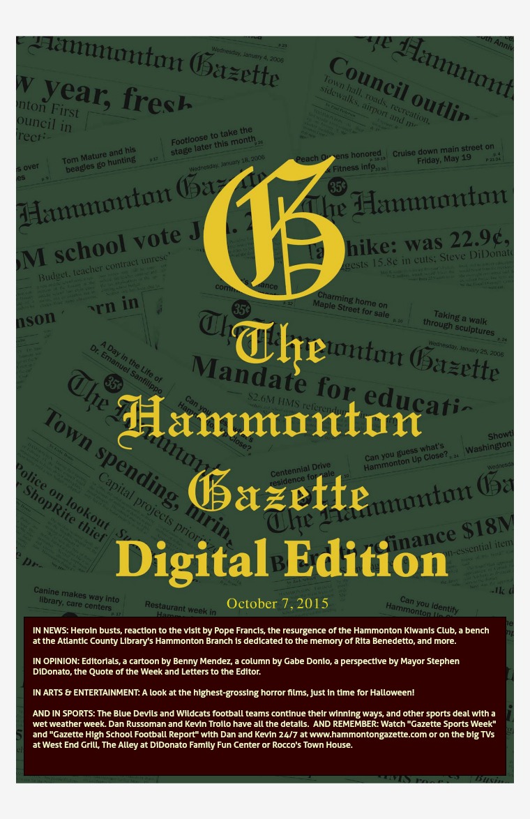 The Hammonton Gazette 10/07/15 Edition
