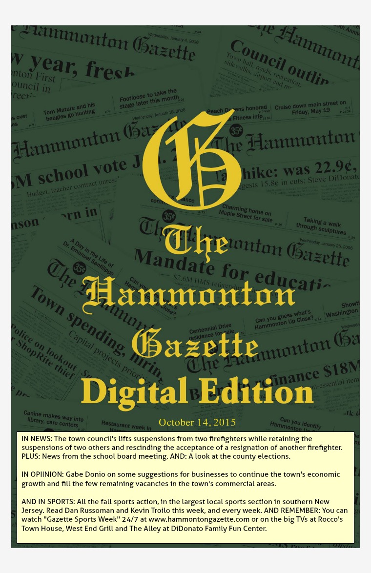 The Hammonton Gazette 10/14/15 Edition