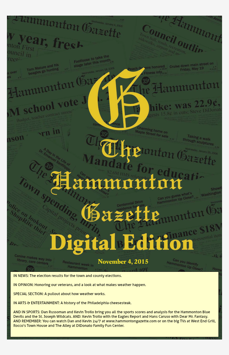 The Hammonton Gazette 11/04/15 Edition