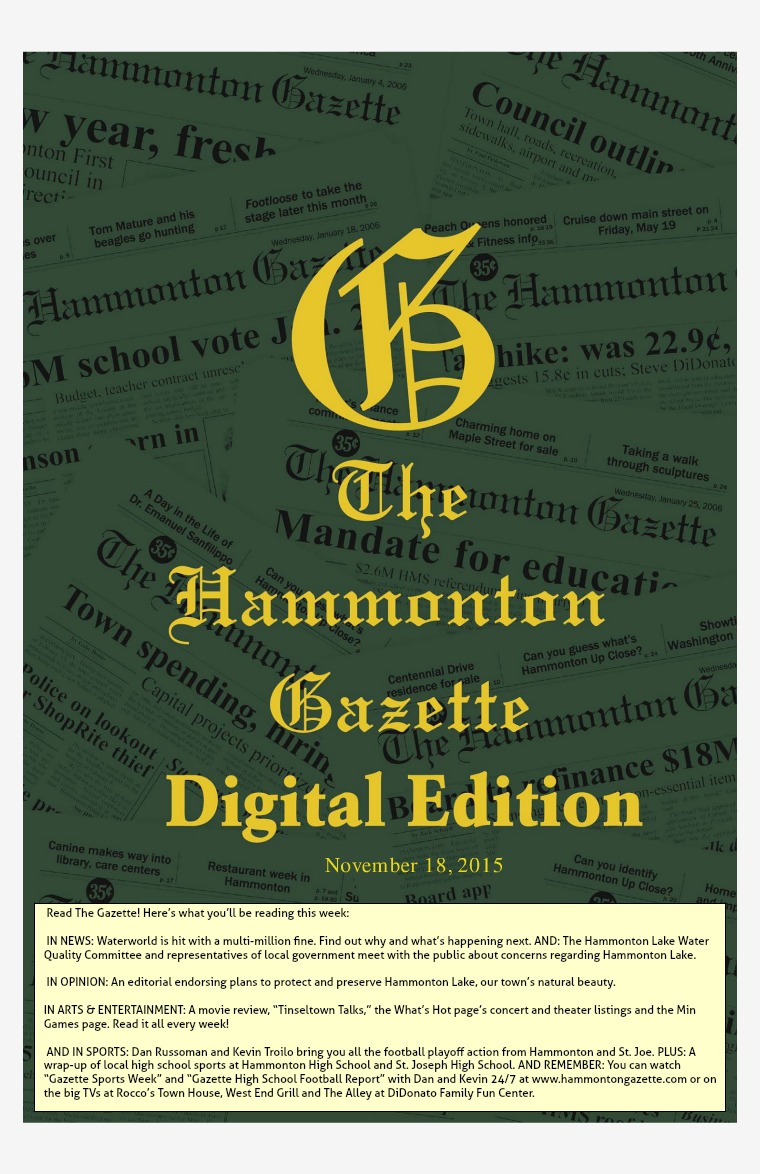 The Hammonton Gazette 11/18/15 Edition