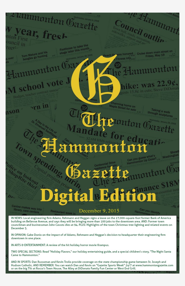 The Hammonton Gazette 12/09/15 Edition