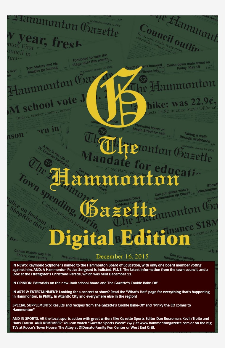 The Hammonton Gazette 12/16/15 Edition