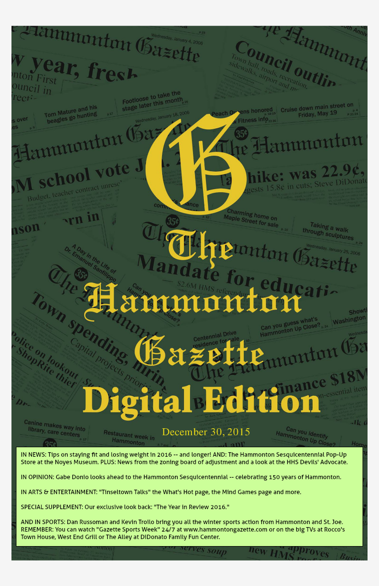 The Hammonton Gazette 12/30/15 Edition