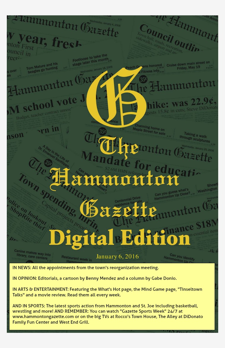 The Hammonton Gazette 01/06/16 Edition