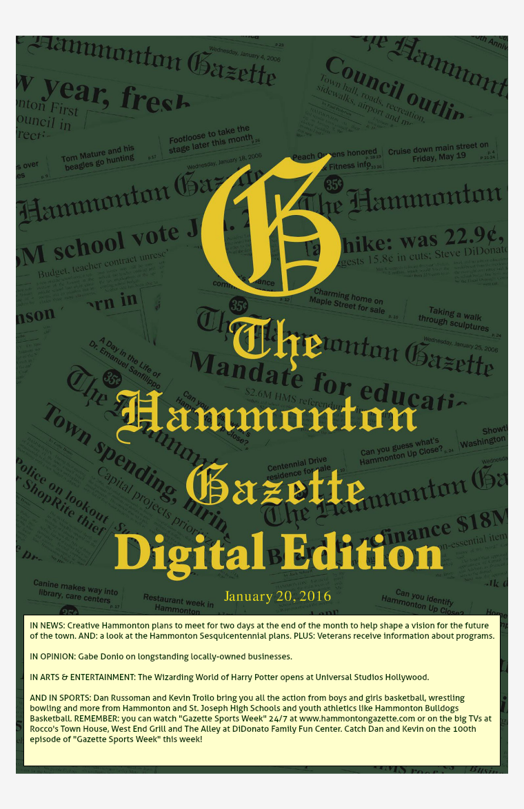 The Hammonton Gazette 01/20/16 Edition