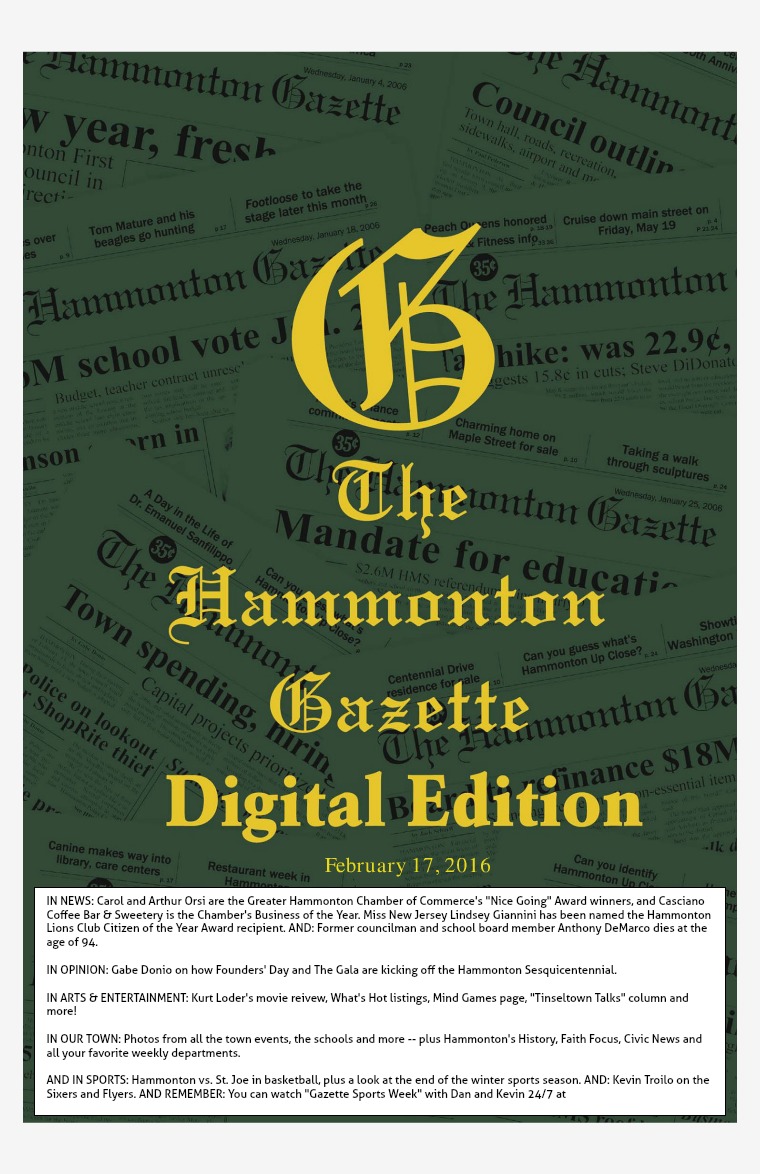 The Hammonton Gazette 02/17/16 Edition