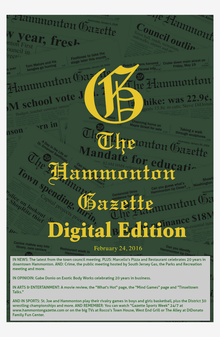 The Hammonton Gazette 02/24/16 Edition