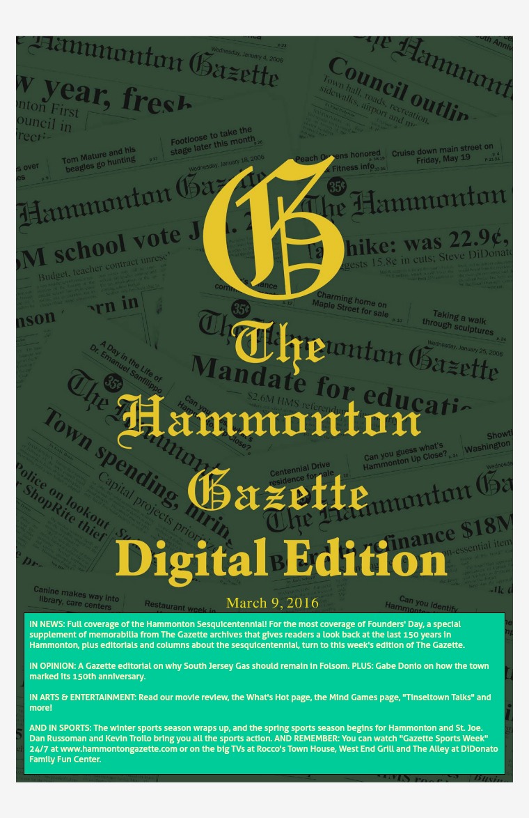The Hammonton Gazette 03/09/16 Edition