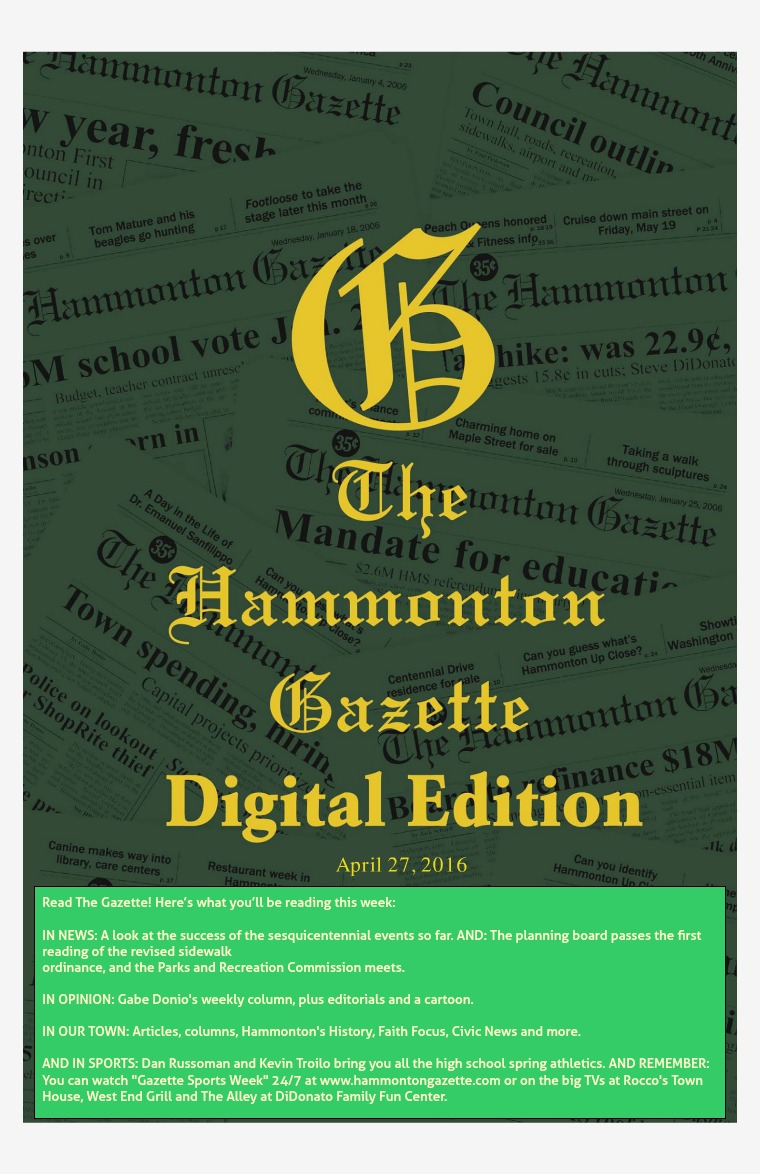 The Hammonton Gazette 04/27/16 Edition