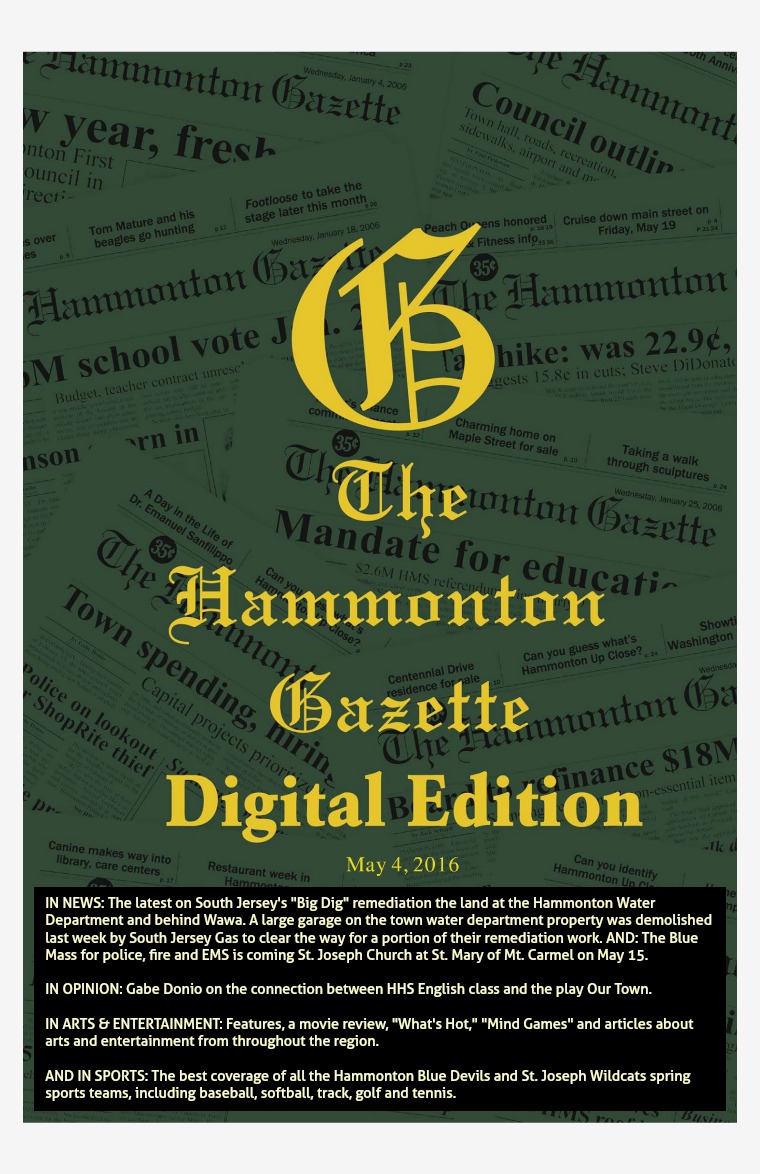 The Hammonton Gazette 05/04/16 Edition