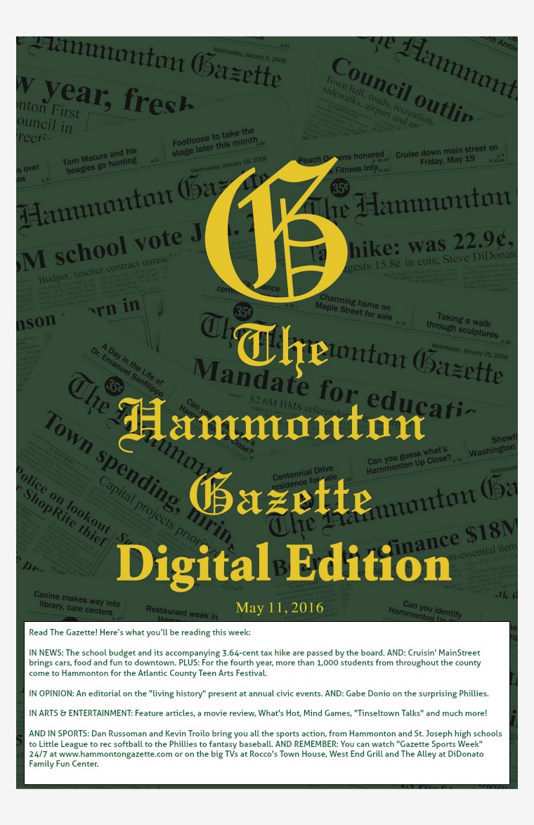 The Hammonton Gazette 05/11/16 Edition