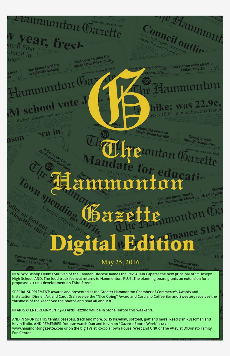 The Hammonton Gazette 05/25/16 Edition