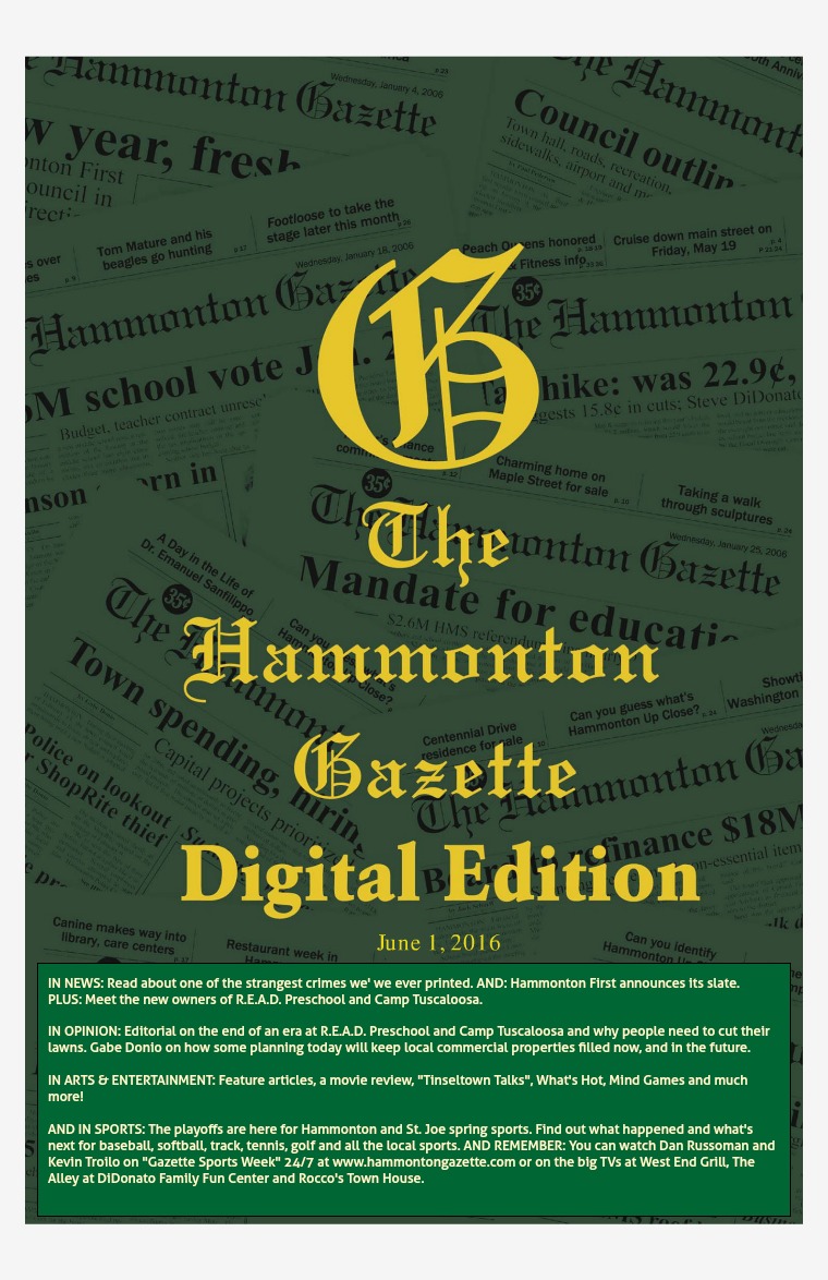 The Hammonton Gazette 06/01/16 Edition