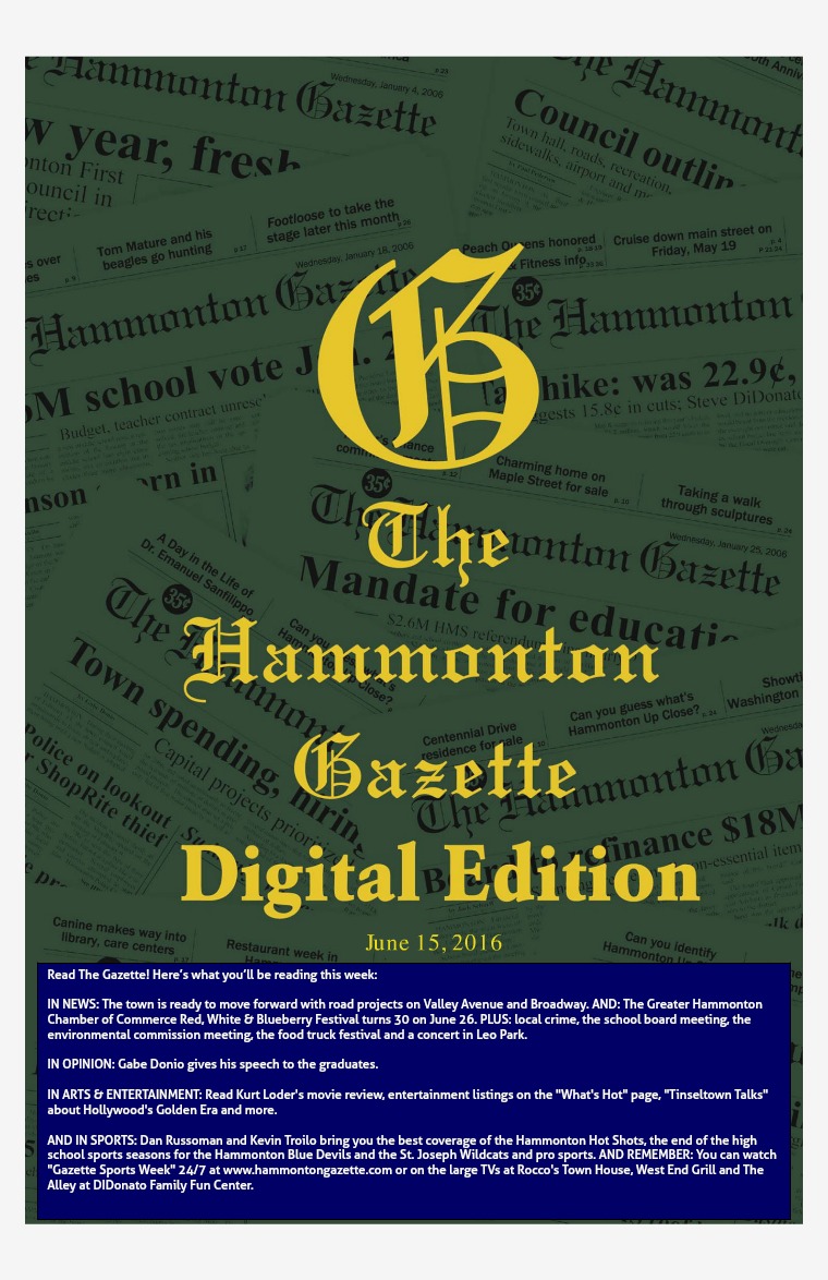 The Hammonton Gazette 06/15/16 Edition