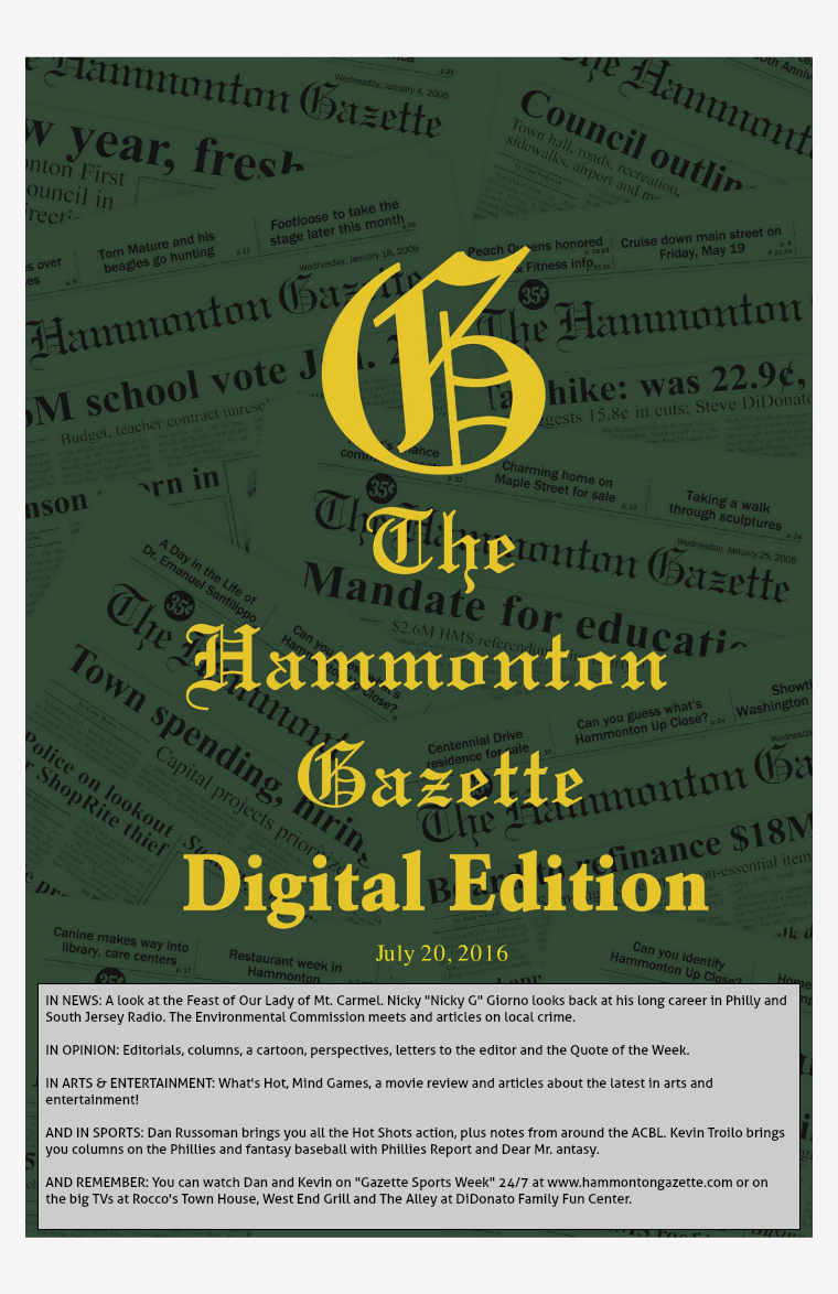 The Hammonton Gazette 07/20/16 Edition