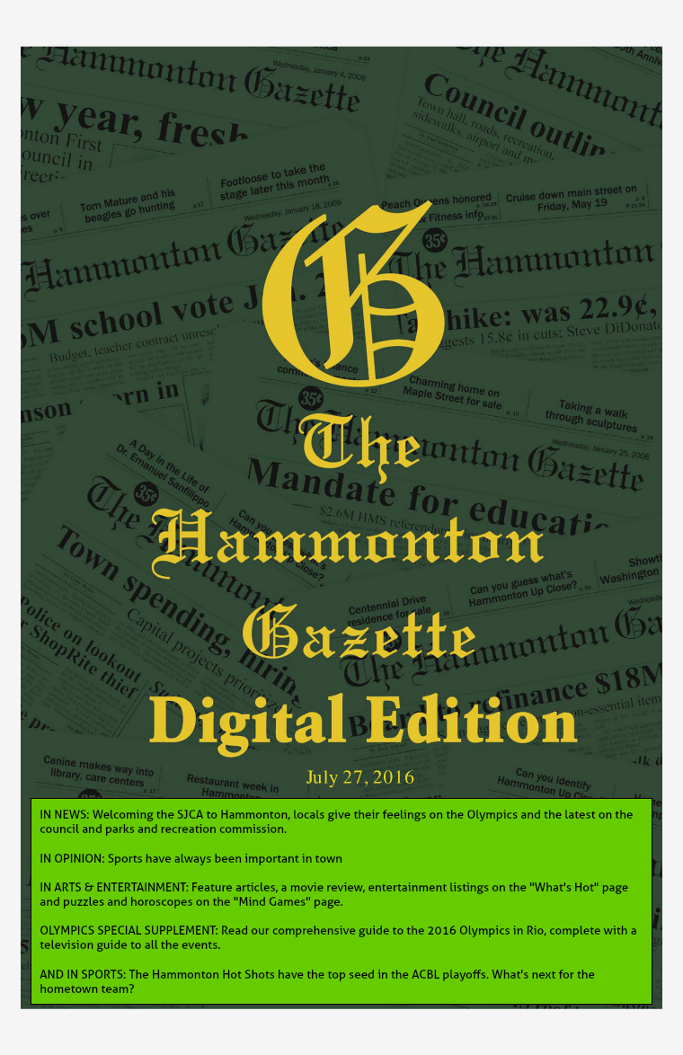 The Hammonton Gazette 07/27/16 Edition