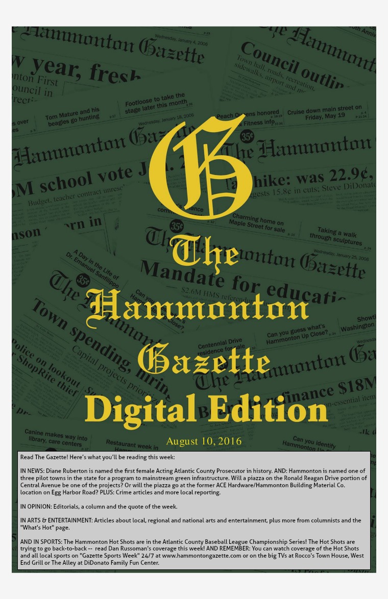 The Hammonton Gazette 08/10/16 Edition