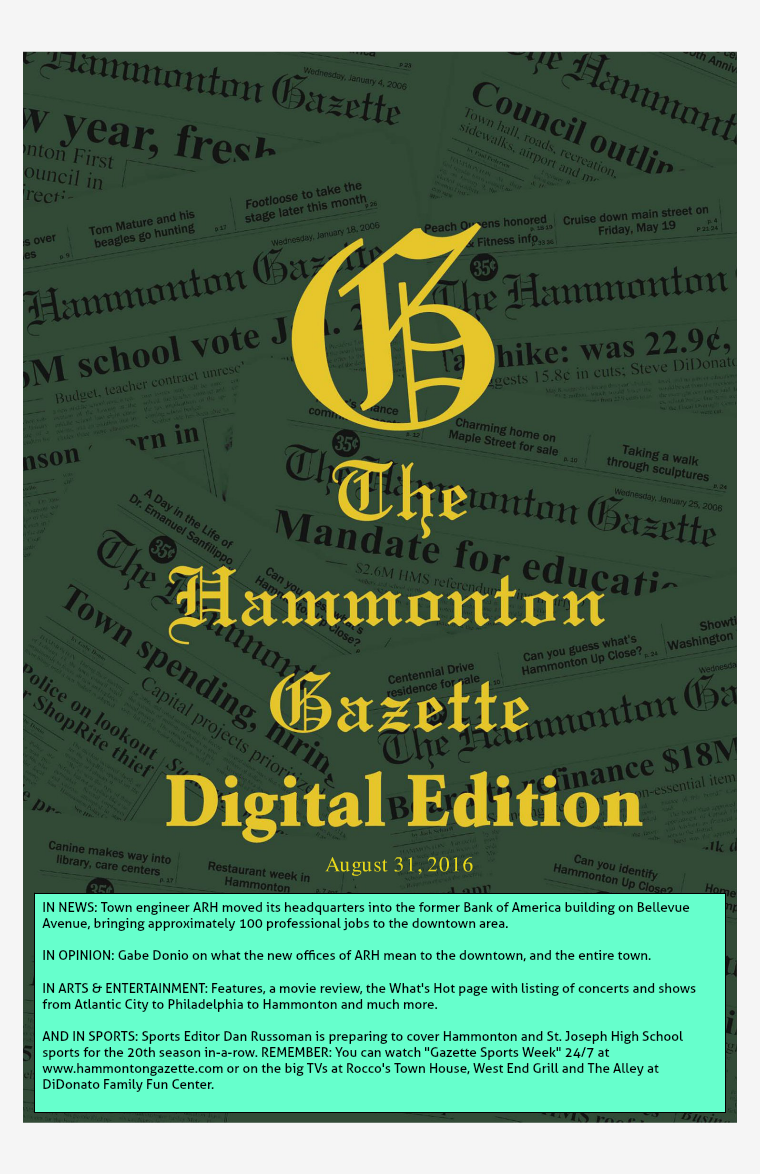 The Hammonton Gazette 08/31/16 Edition