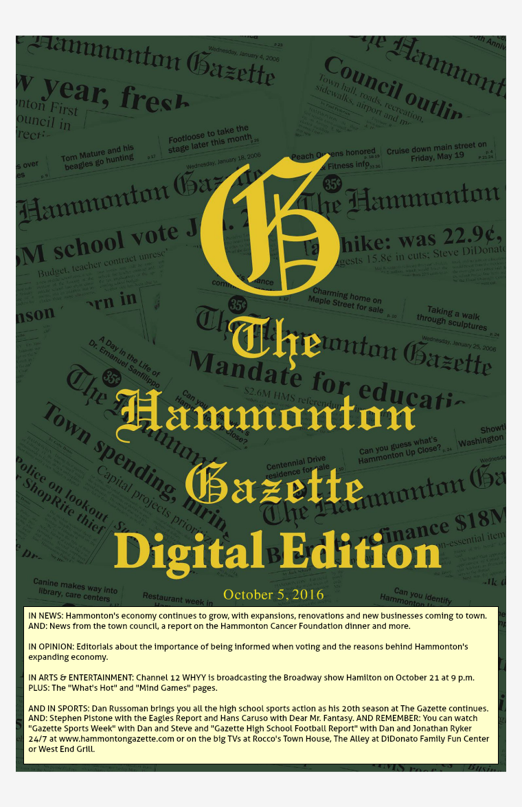 The Hammonton Gazette 10/05/16 Edition