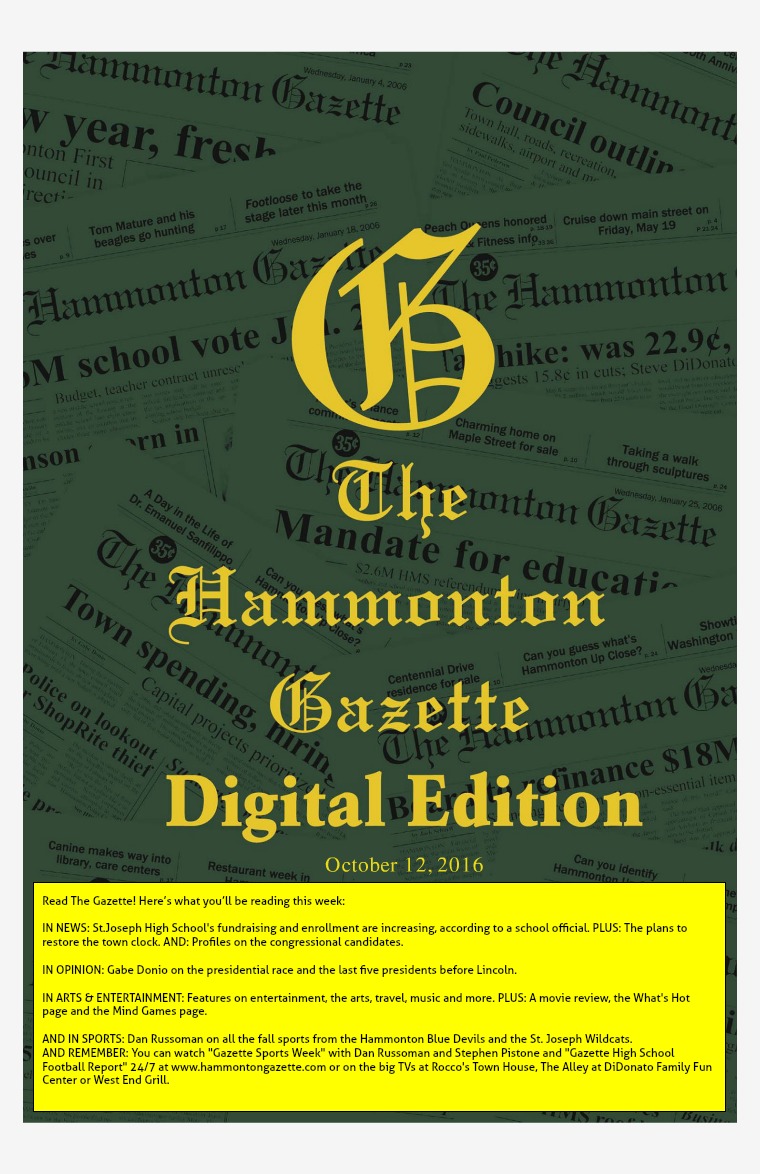 The Hammonton Gazette 10/12/16 Edition
