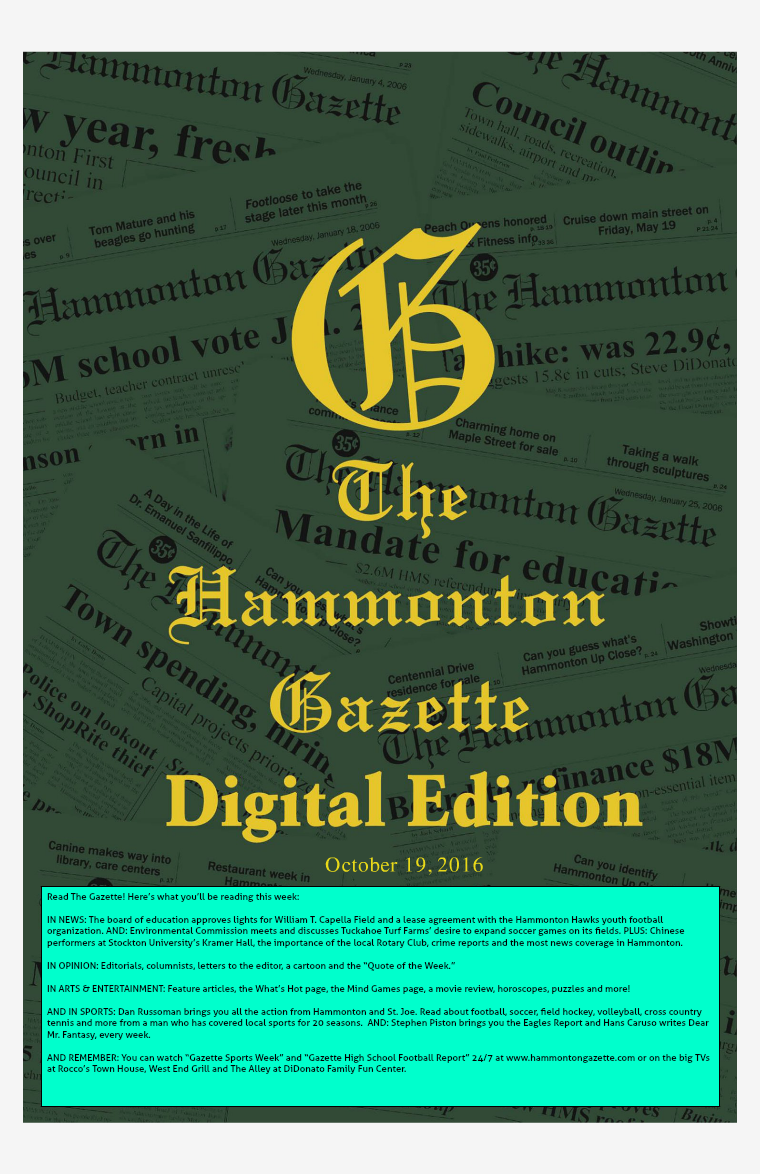 The Hammonton Gazette 10/19/16 Edition