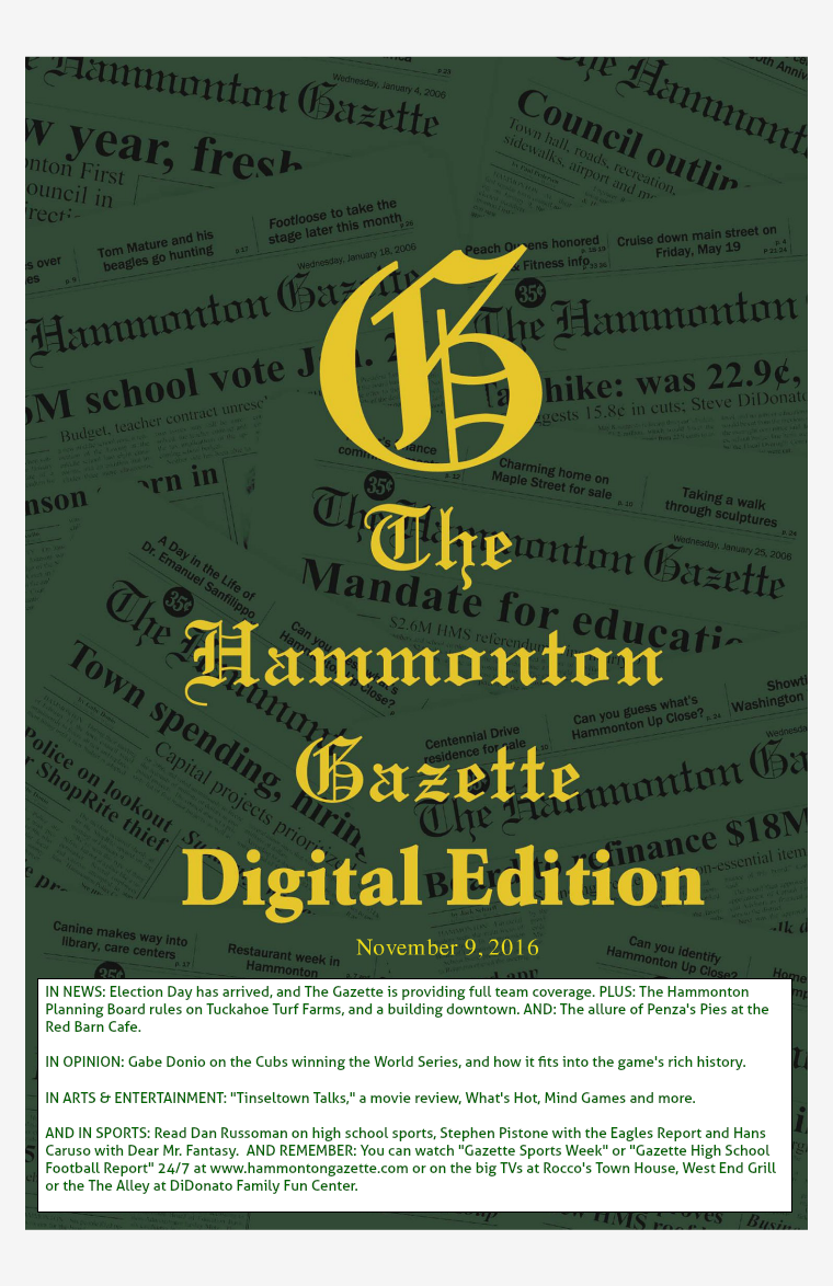 The Hammonton Gazette 11/09/16 Edition