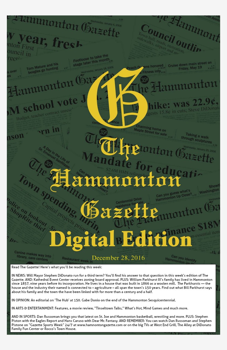 The Hammonton Gazette 12/28/16 Edition