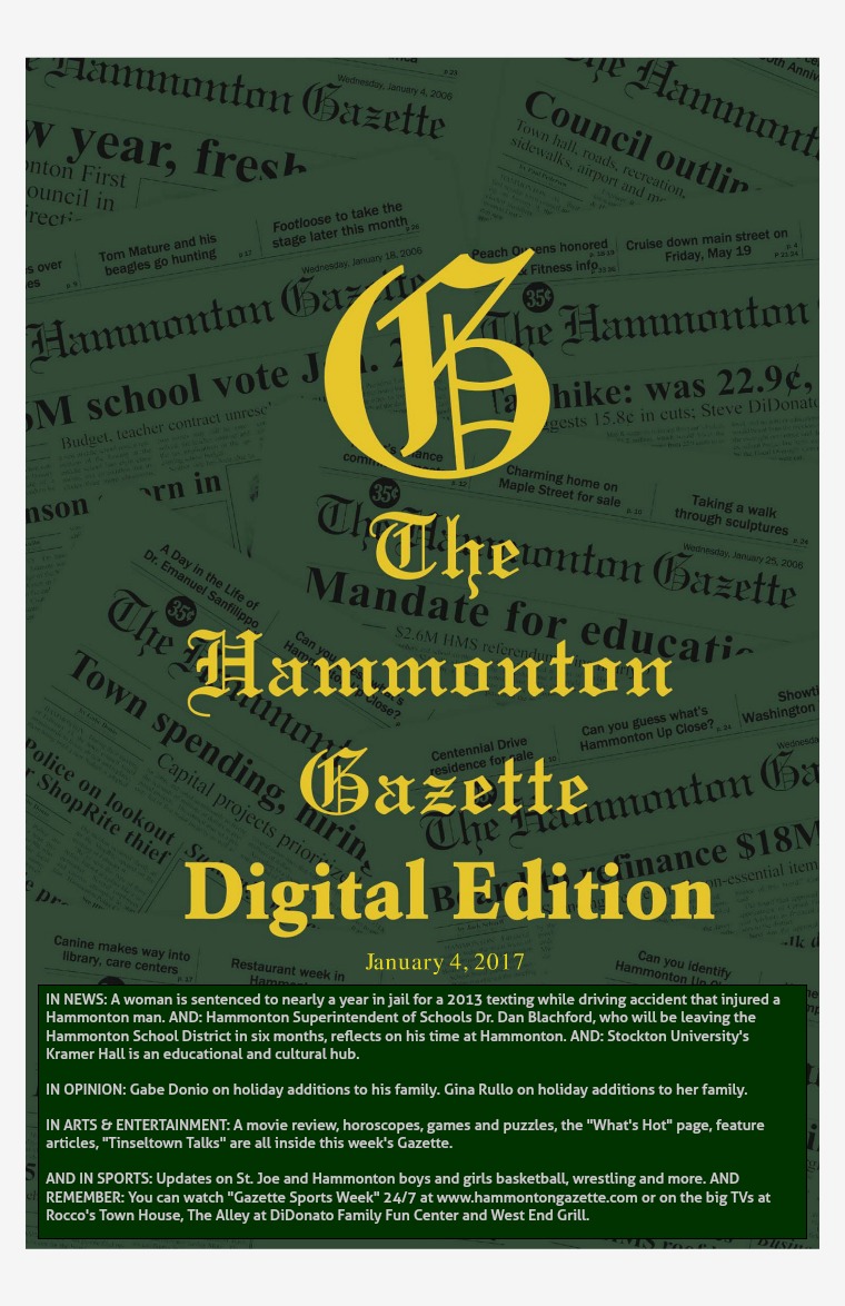 The Hammonton Gazette 01/04/17 Edition