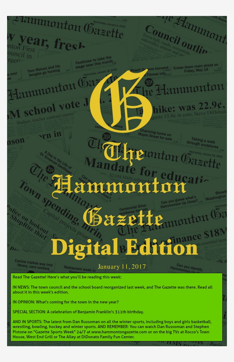 The Hammonton Gazette 01/11/17 Edition
