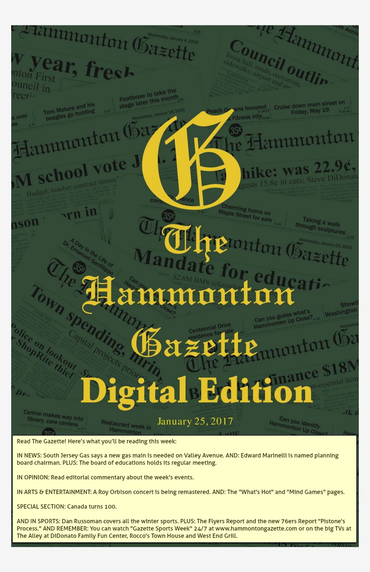 The Hammonton Gazette 01/25/17 Edition