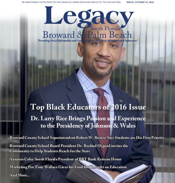Legacy 2016 South Florida: Top Black Educators Issue
