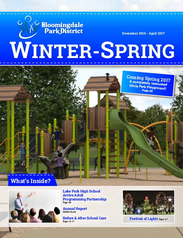 Bloomingdale Park District Seasonal Brochure Winter-Spring 2016-17