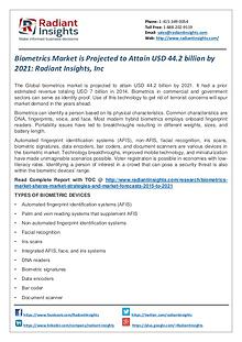 Biometrics Market is Projected to Attain USD 44.2 Billion by 2021