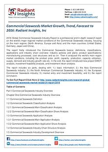 Commercial Seaweeds Market Growth, Trend, Forecast to 2016