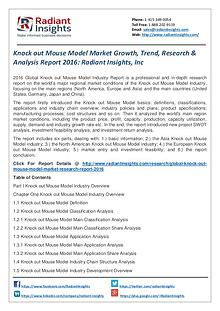 Knock Out Mouse Model Market Growth, Trend, Research 2016