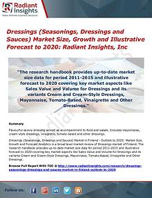 Dressings (Seasonings, Dressings and Sauces) Market Size, Growth 2020