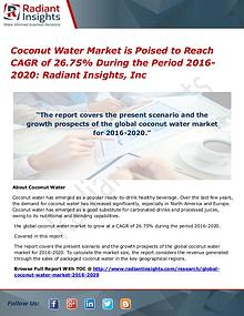Coconut Water Market is Poised to Reach CAGR of 26.75%