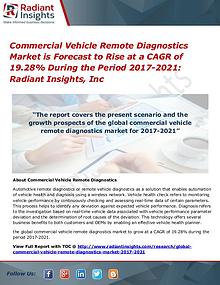 Commercial Vehicle Remote Diagnostics Market is Forecast to Rise