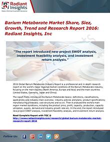 Barium Metaborate Market Share, Siez, Growth, Trend 2016