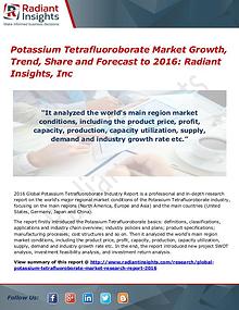 Potassium Tetrafluoroborate Market Growth, Trend, Share 2016
