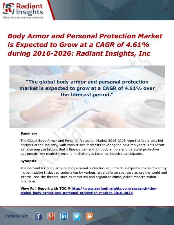 Body Armor and Personal Protection Market is Expected to Grow Body Armor and Personal Protection Market 2026