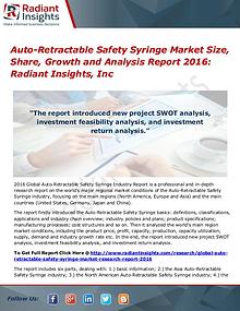 Auto-Retractable Safety Syringe Market Size, Share, Growth 2016